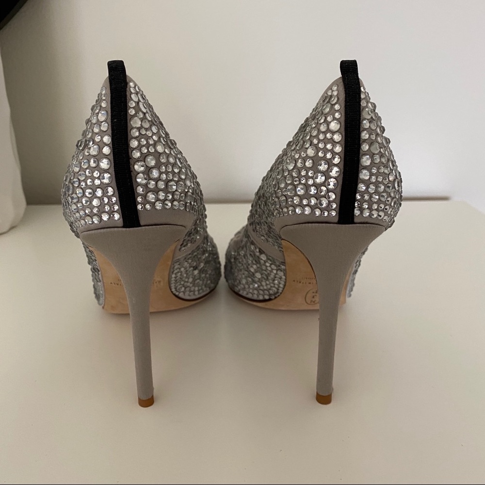 SJP by Sarah Jessica Parker Silver Crystal Embellished Pointed-Toe Heels - Picture 5 of 8